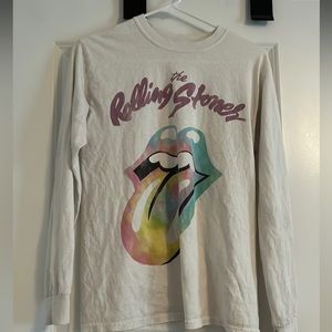 white long sleeve rolling stones shirt